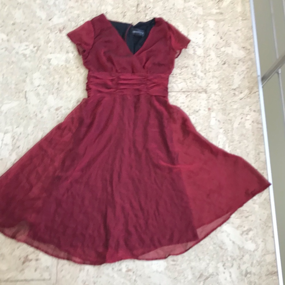 COPY - Connected Apparel cocktail dress in burgundy size 6